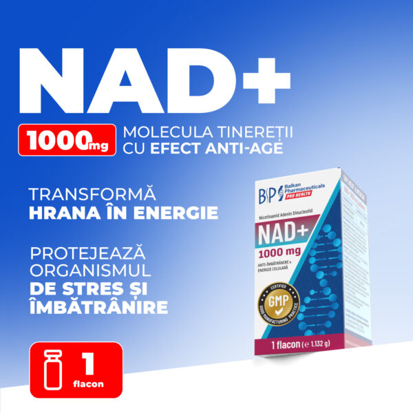 NAD+, Anti-aging. Energie și Sănătate Celulară, 1000mg